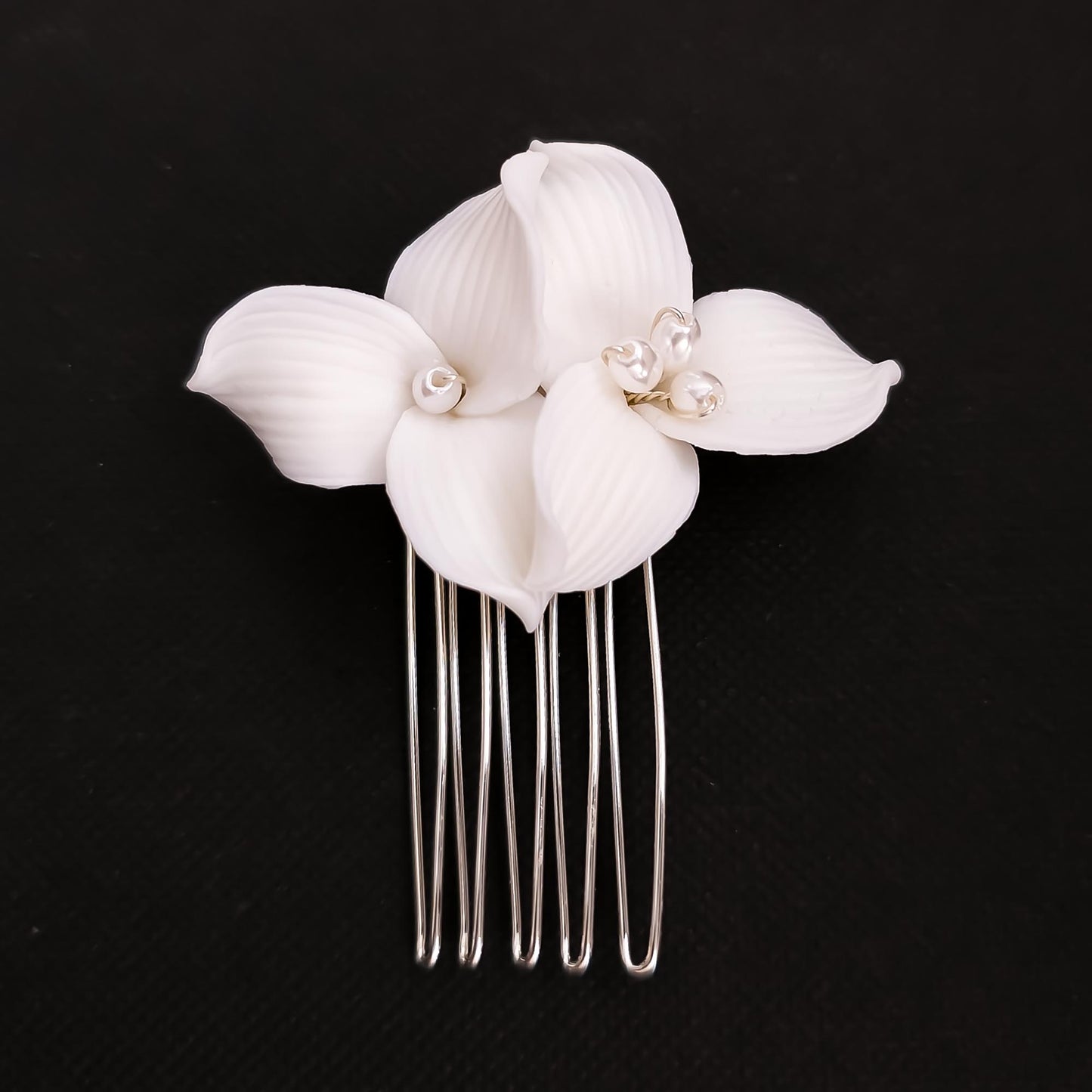 Simple Small Flower Hair Comb For Brides amd Bridesmaids-Alana