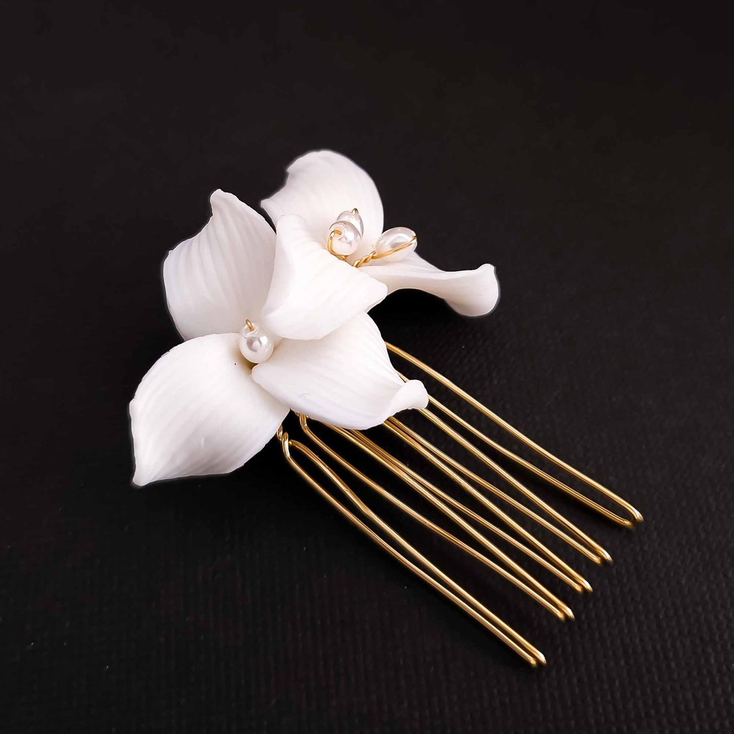 Simple Small Flower Hair Comb For Brides amd Bridesmaids-Alana