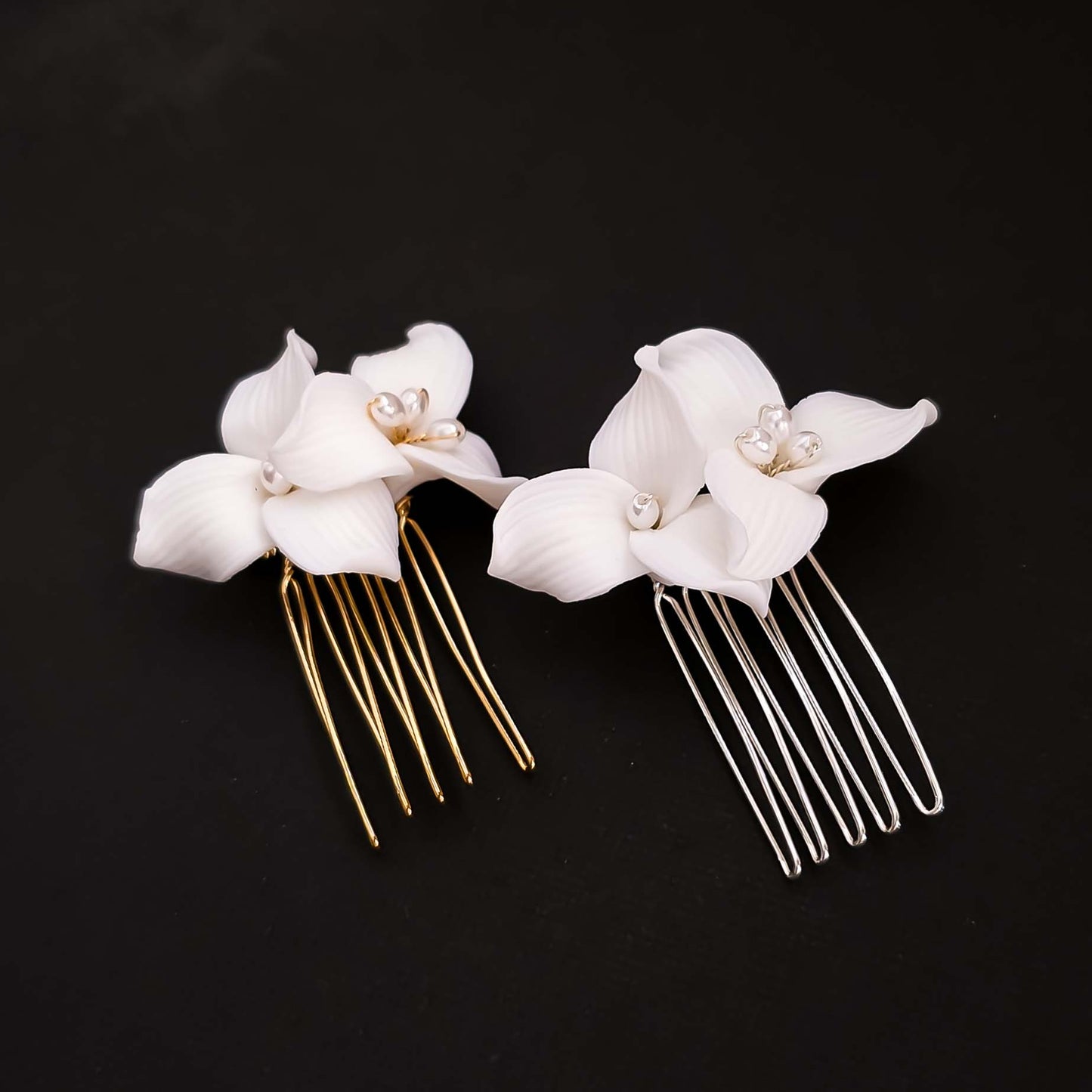 Simple Small Flower Hair Comb For Brides amd Bridesmaids-Alana