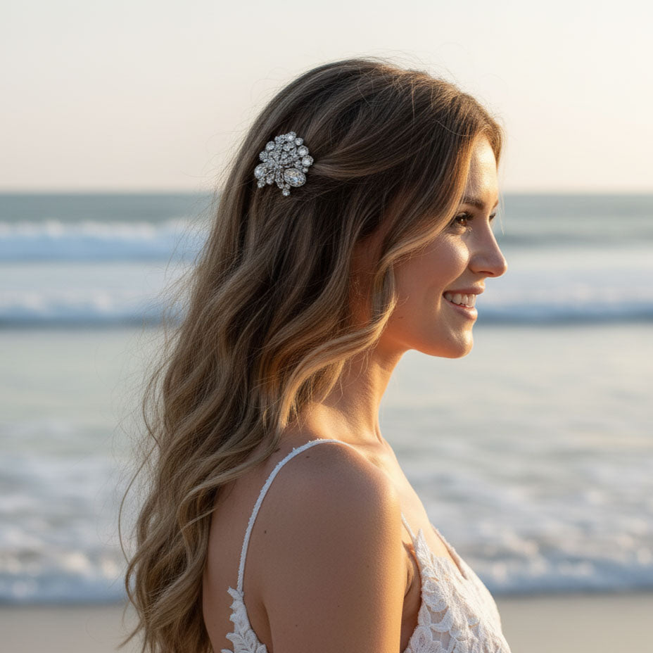 Minimalist Starfish Hair Comb, Beach Wedding Accessory For Brides & Bridesmaids-Starfish