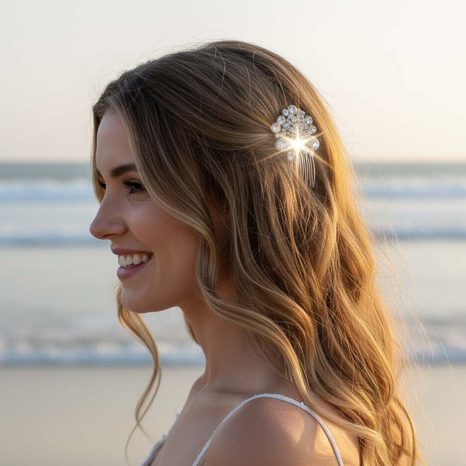Minimalist Starfish Hair Comb, Beach Wedding Accessory For Brides & Bridesmaids-Starfish