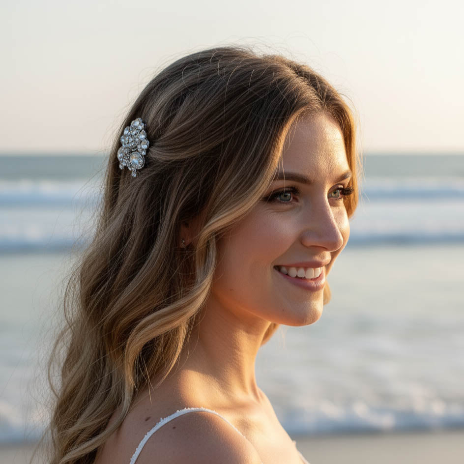Minimalist Starfish Hair Comb, Beach Wedding Accessory For Brides & Bridesmaids-Starfish