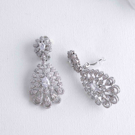 Statement Clip on Earrings For Weddings-Sienna