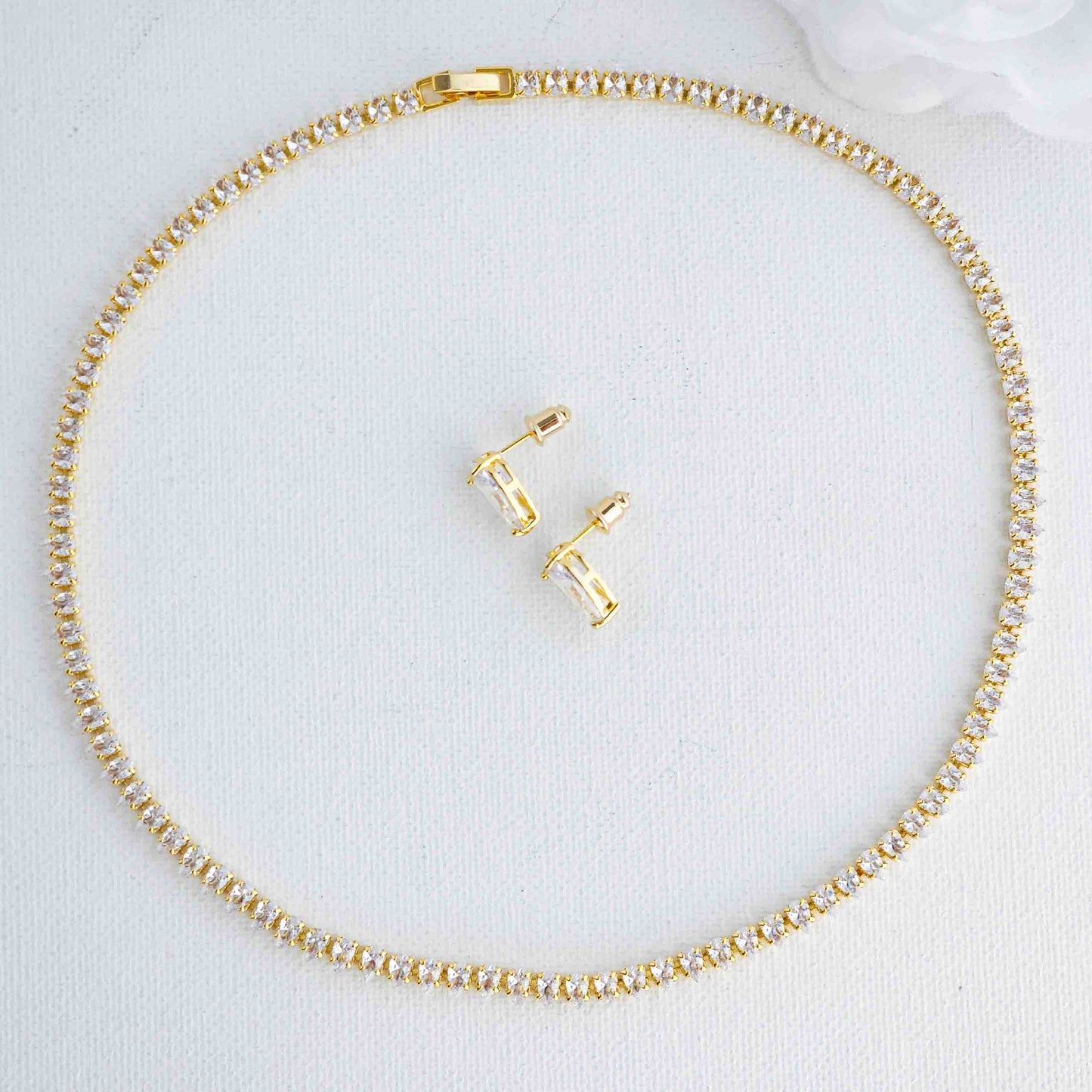 Eternity Tennis Necklace in Gold- Tania