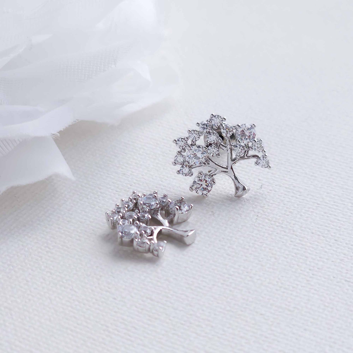 Cubic Zirconia Tree Earrings-Ayla