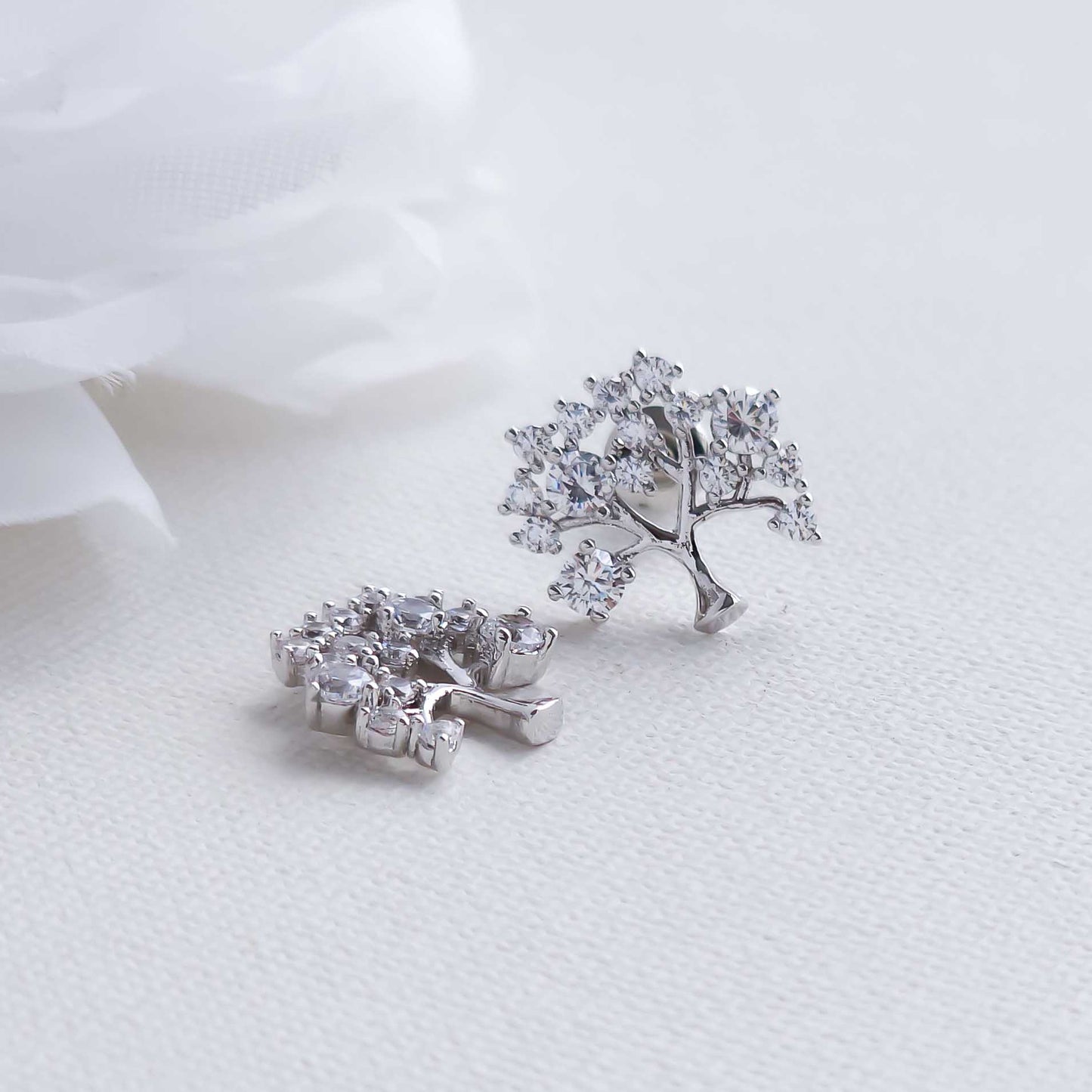 Cubic Zirconia Tree Earrings-Ayla