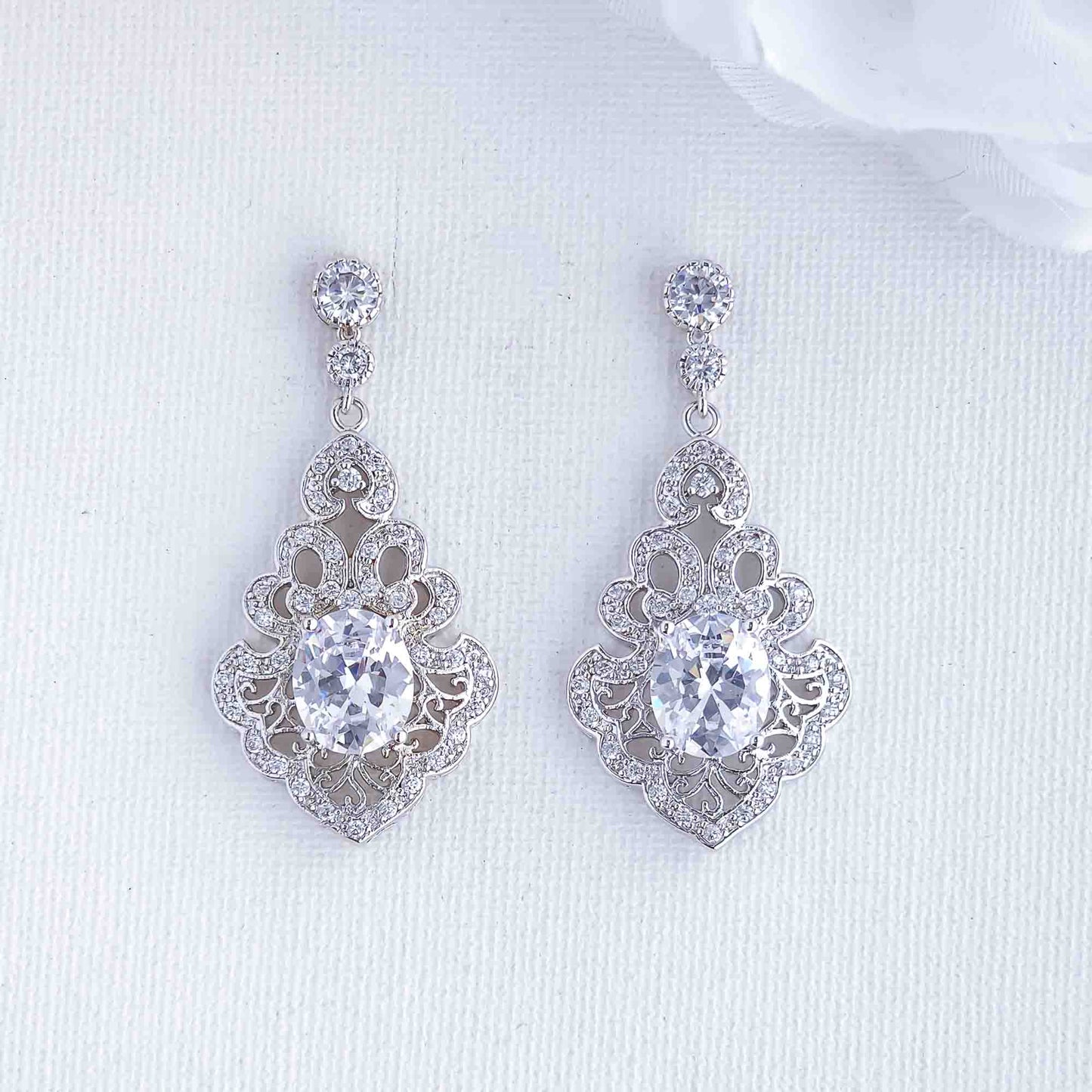 Vintage Wedding Earrings for Bride-Eloise