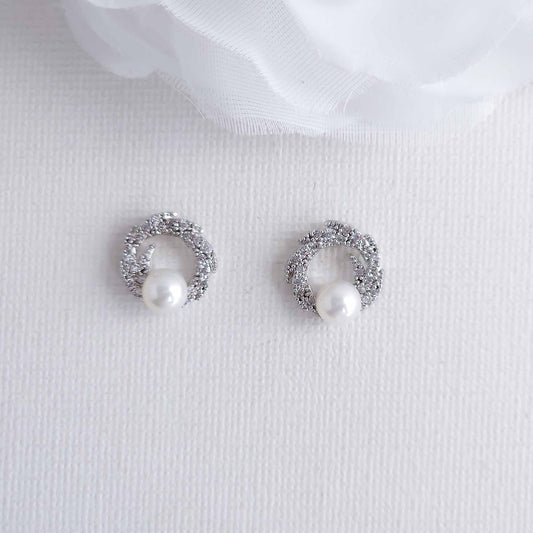 Wreath Earrings with Pearl -Vivian