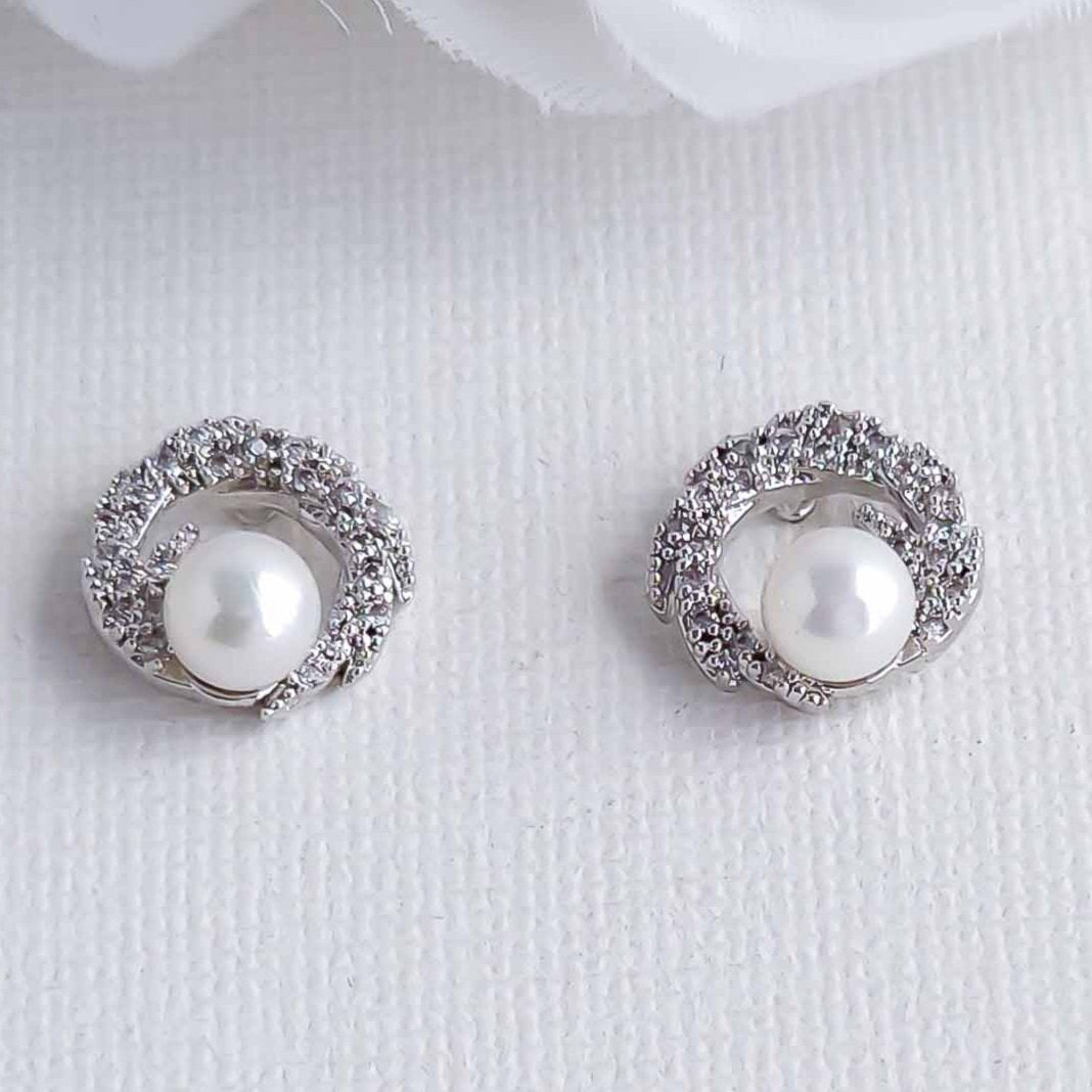 Wreath Earrings with Pearl -Vivian