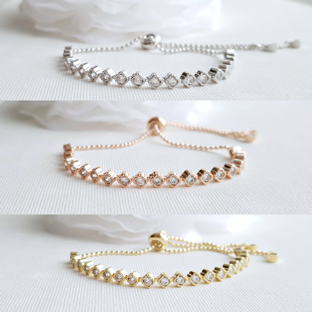 Ensemble de bijoux de mariage en or rose et perle - Lisa