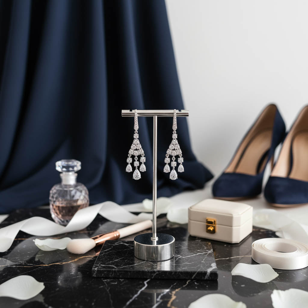 Small Dangle Chandelier Earrings | Petite Crystal Wedding & Guest Jewelry - Ciara