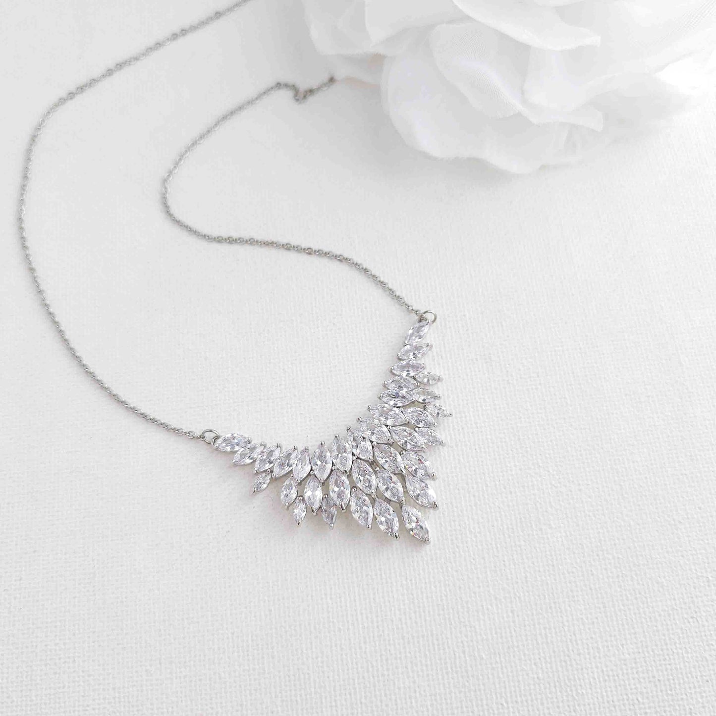 Leaf Earring Necklace Bracelet Set for Weddings-Belle