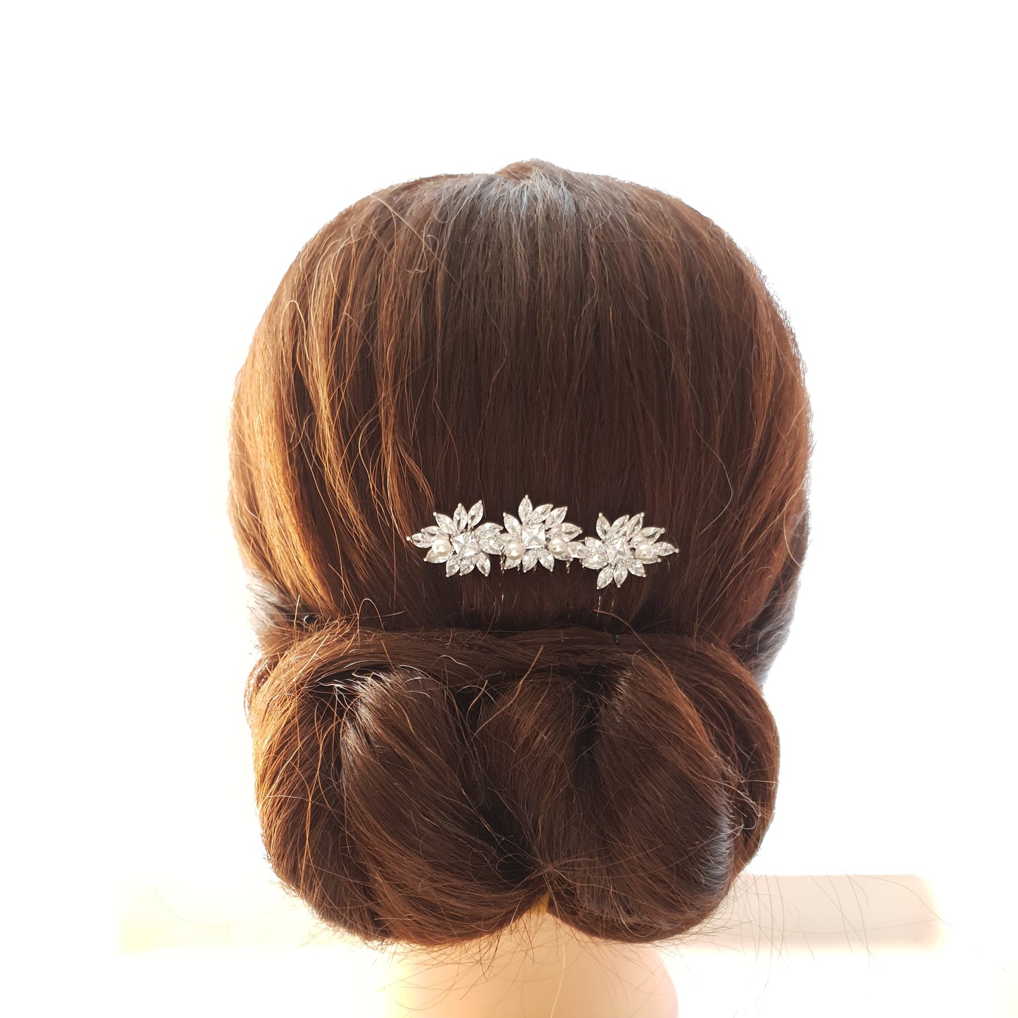 Crystal Flower Gold Hair Comb for Weddings-Bridget