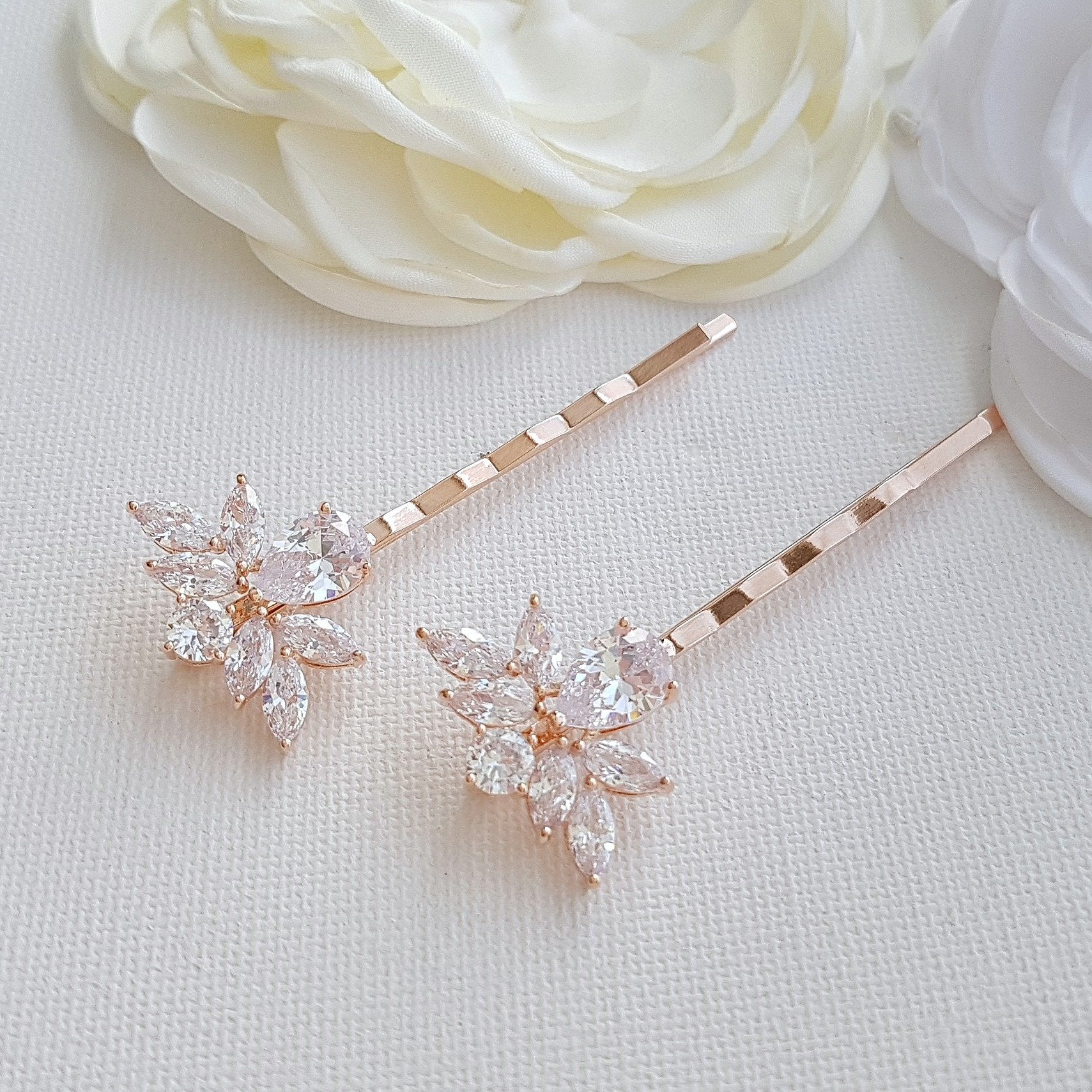 Gold Bridal Crystal Hair Pins- Nicole - PoetryDesigns