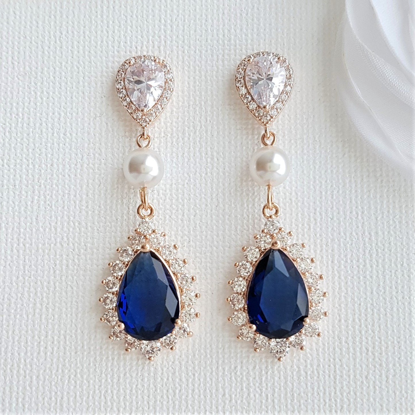 Blue Drop Earrings-Aoi - PoetryDesigns