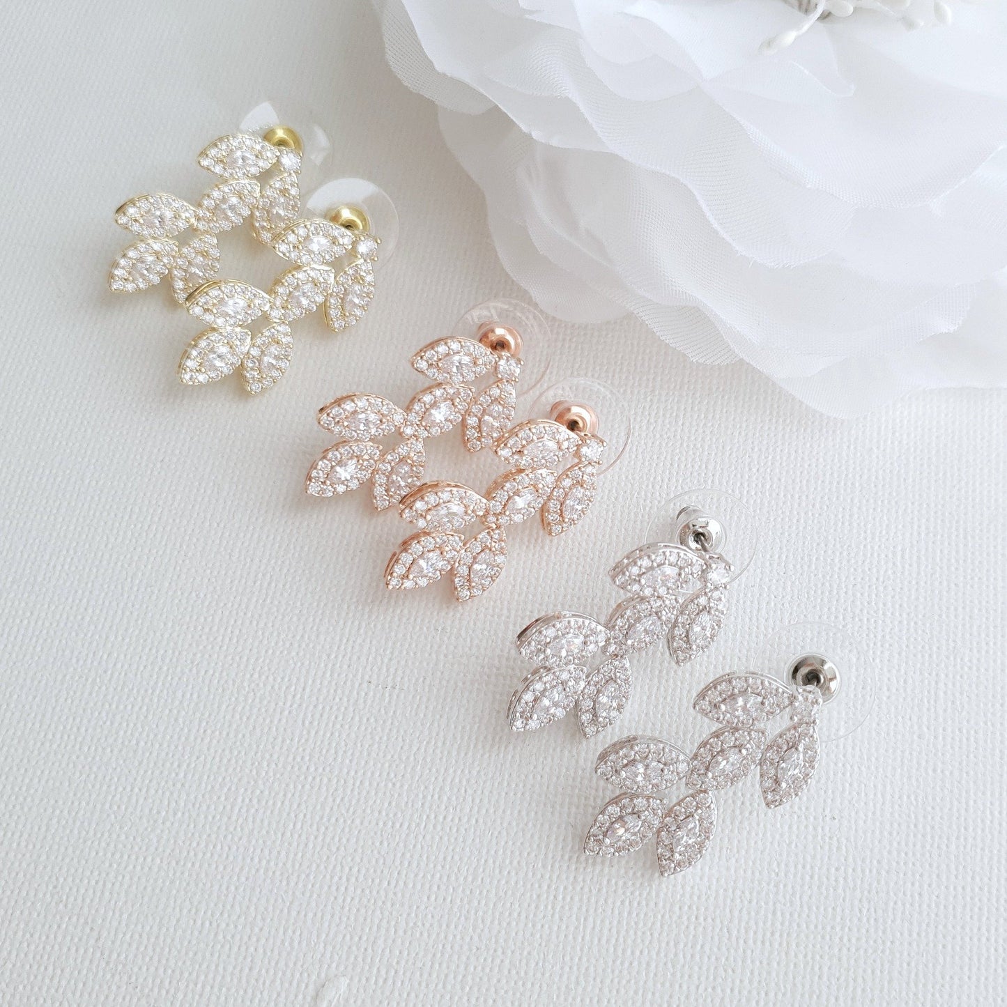 Bridal Jewelry Bracelet and Earrings Set-Abby
