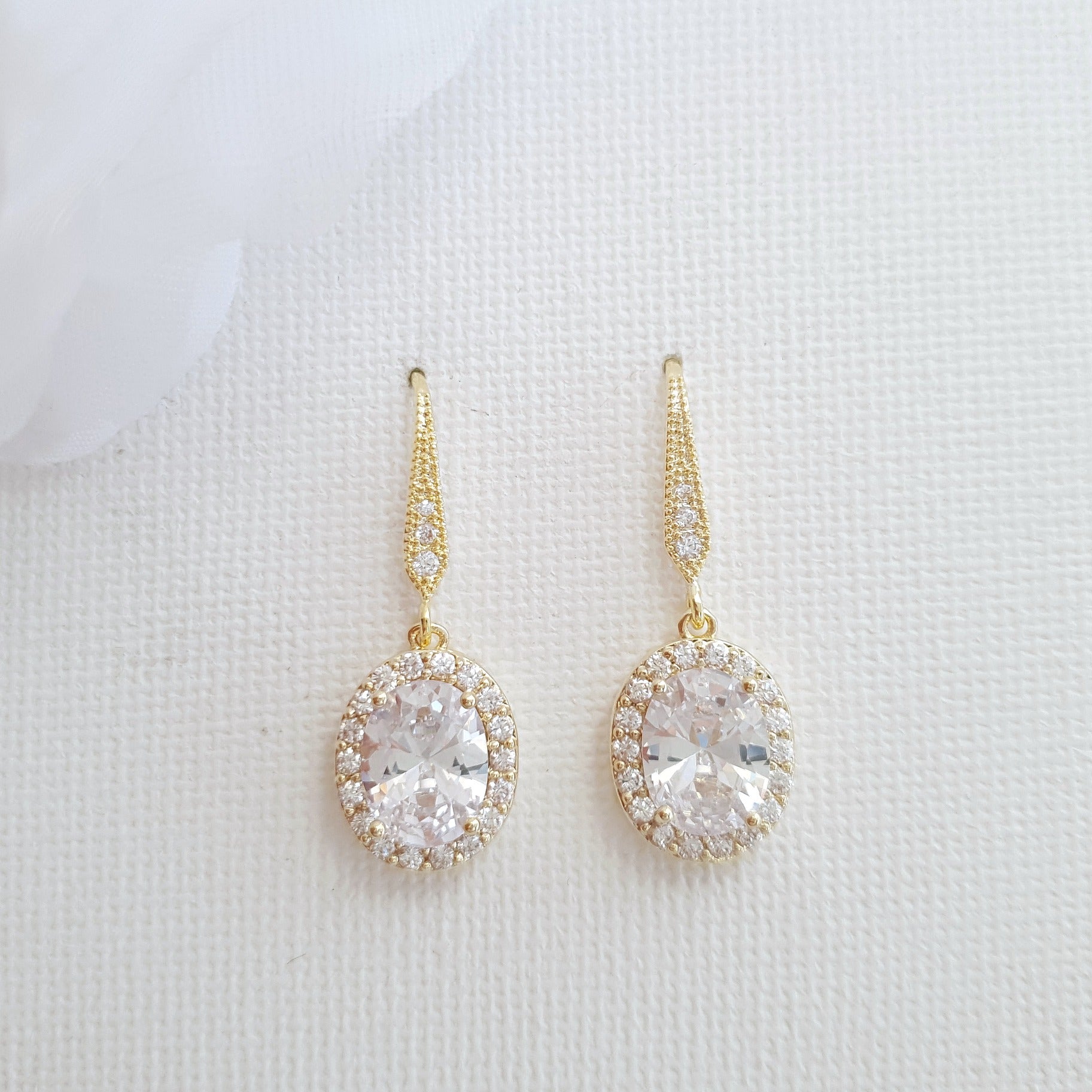 small gold drop earrings for Brides & Bridesmaids- Poetry Designs