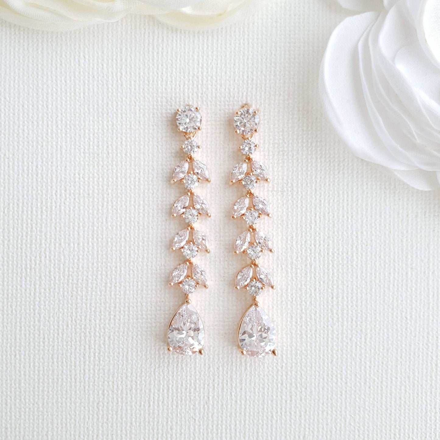 Bridal Earrings with Marquise Crystal Earrings- Poetry Designs