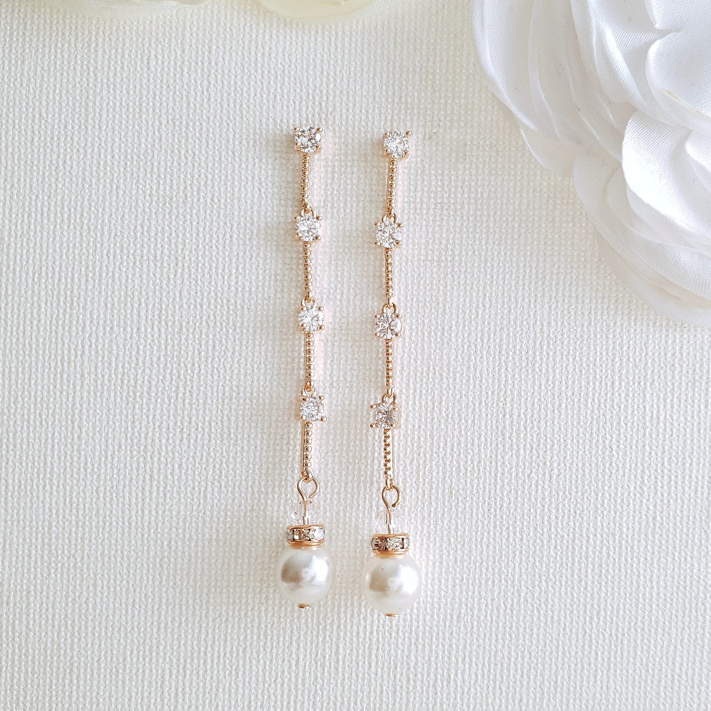 Pearl Drop Wedding Jewelry Set for Bride-Ginger