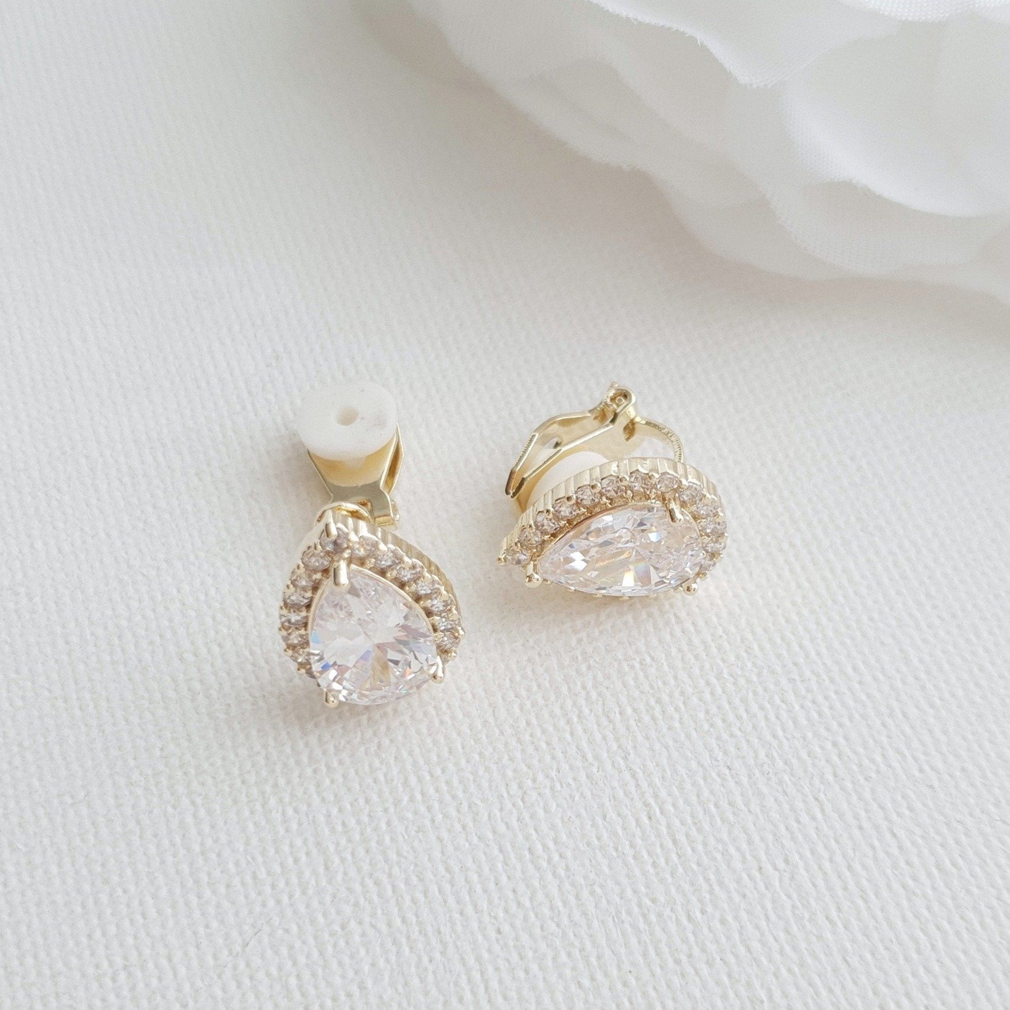 Clip on hot sale teardrop earrings