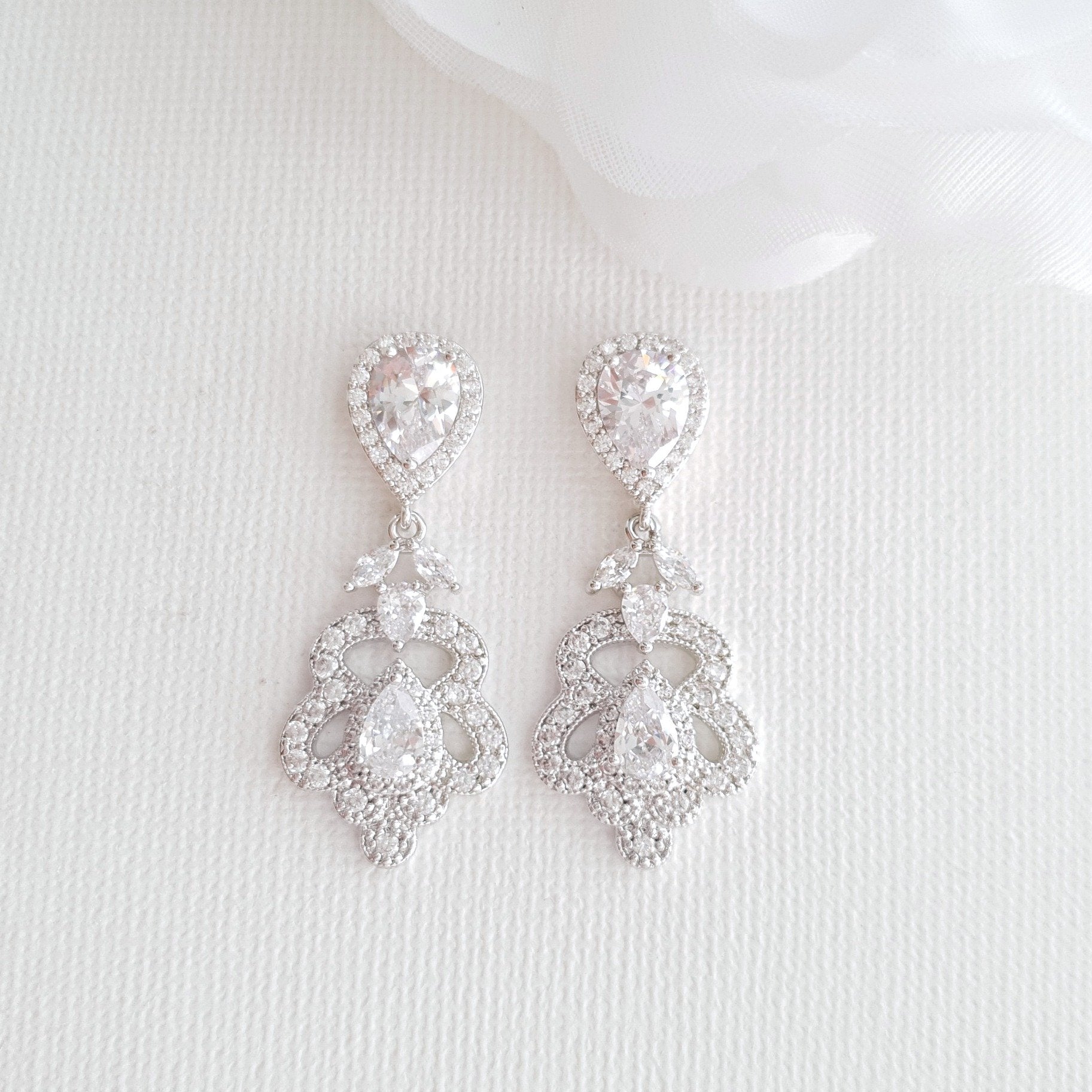 Vintage Bridal Earrings| Silver Vintage Jewelry for Brides Bridesmaids ...