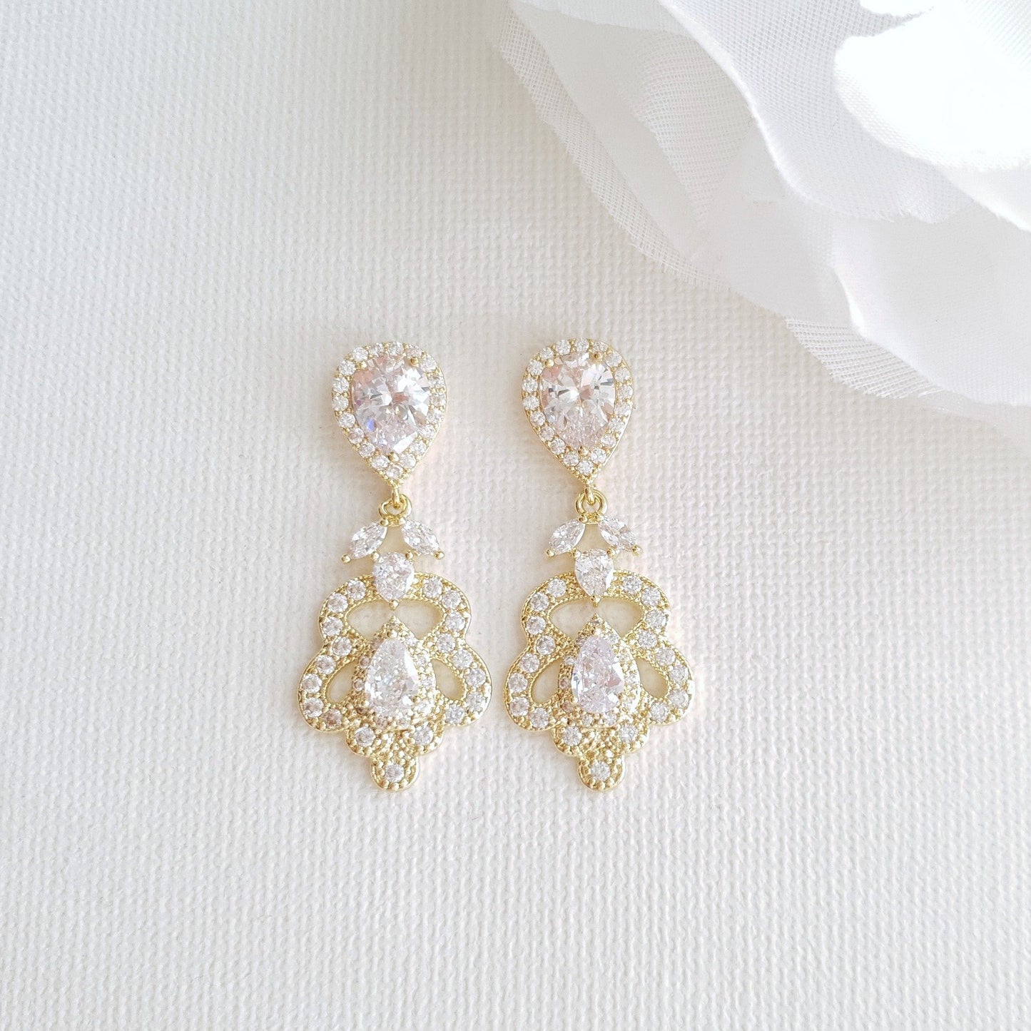 Rose Gold Vintage Earrings for Brides- Norma - PoetryDesigns