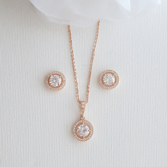 Rose Gold Wedding Day Jewelry Set- Denise - PoetryDesigns