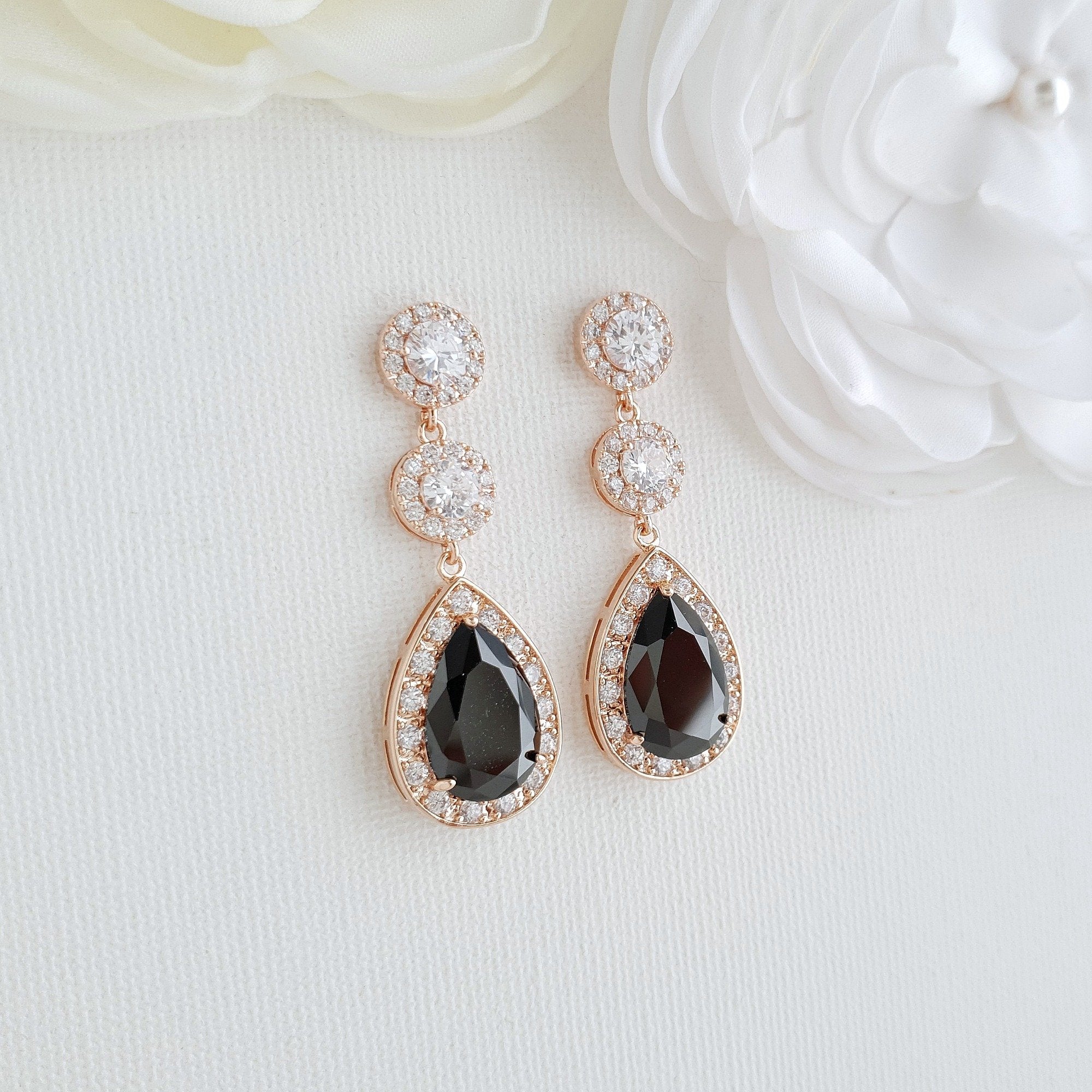 Teardrop on sale black earrings