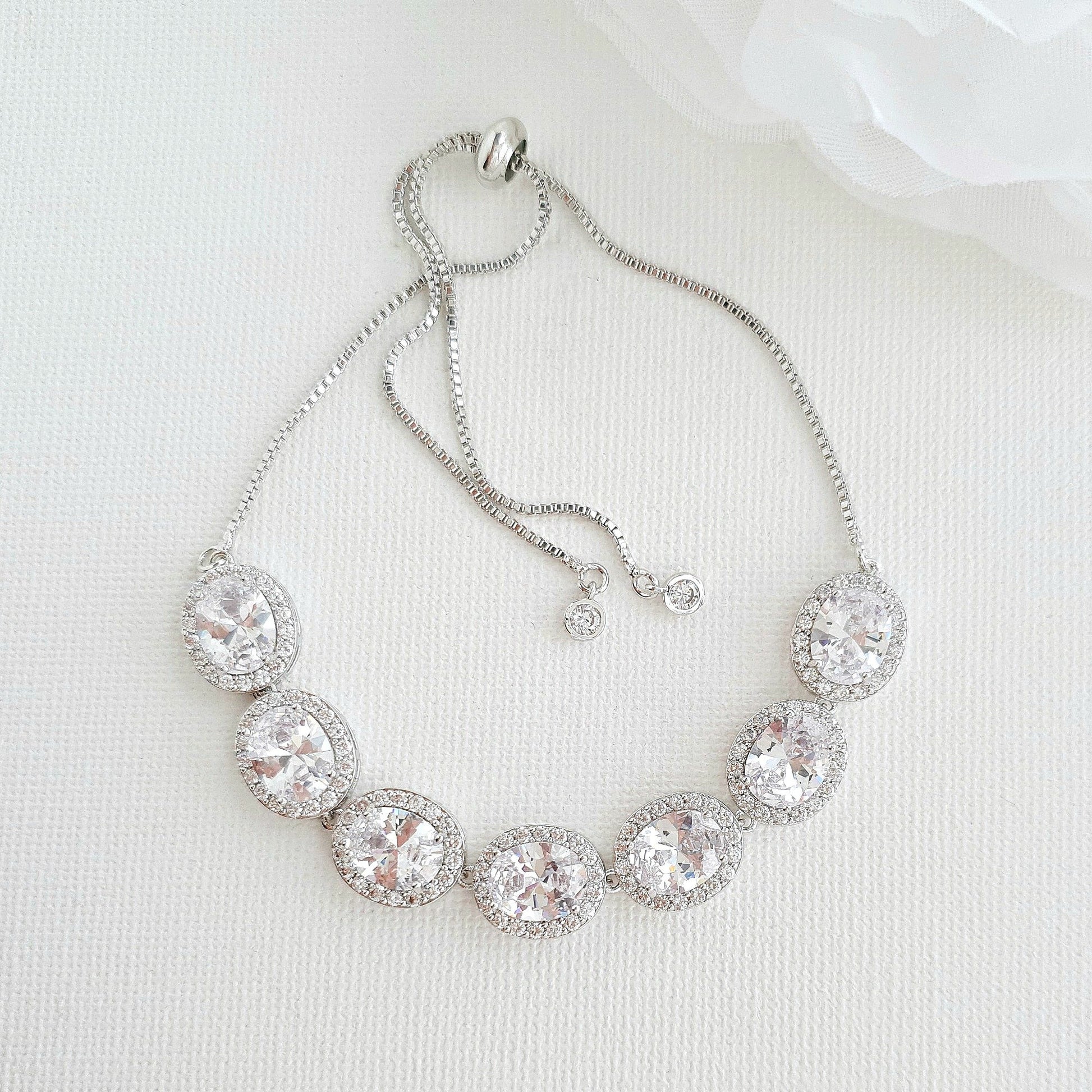 Oval Necklace Set With Matching Earrings & Bracelet- Emily - PoetryDesigns