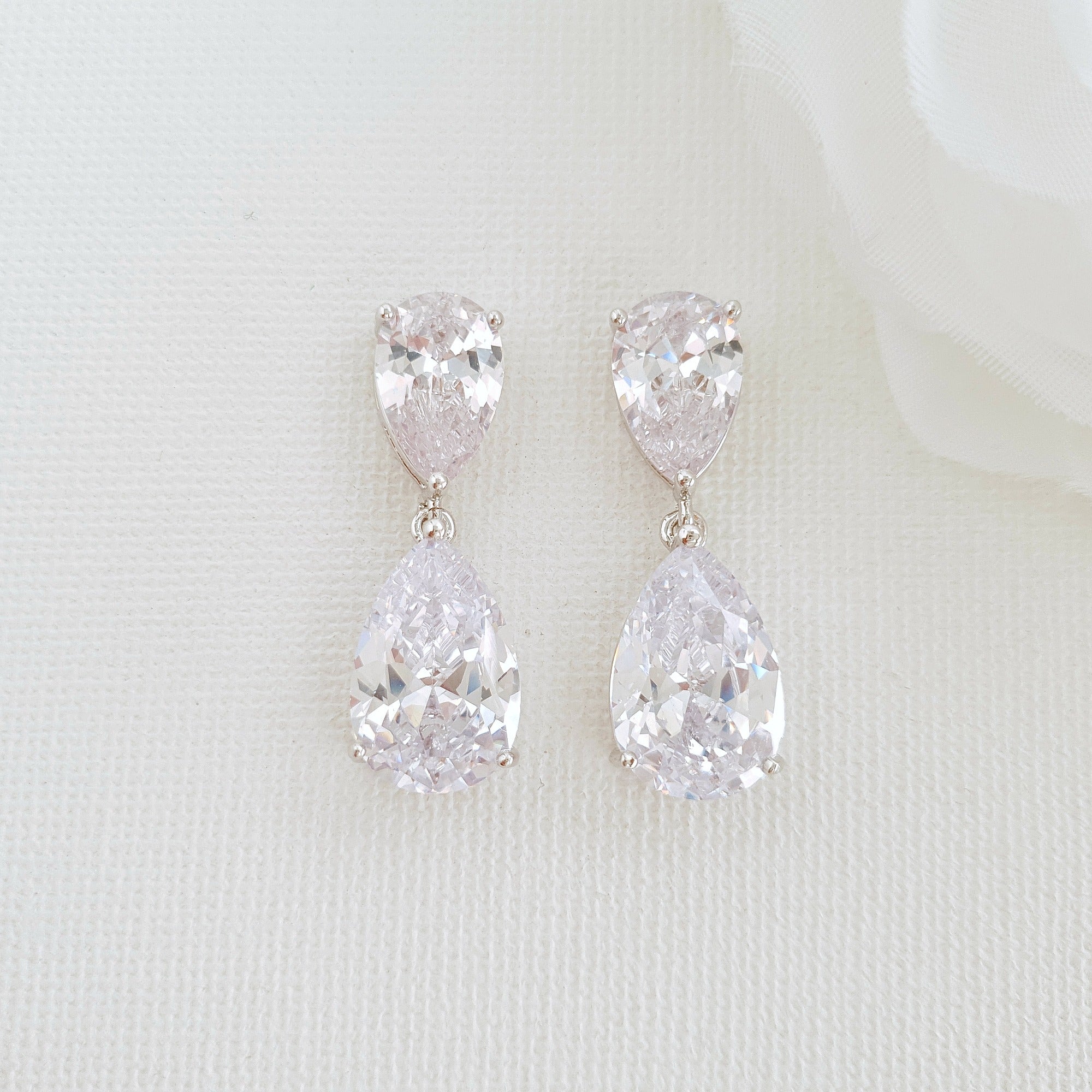 Silver Tone Statement Diamante Drop Earrings | Yours Clothing