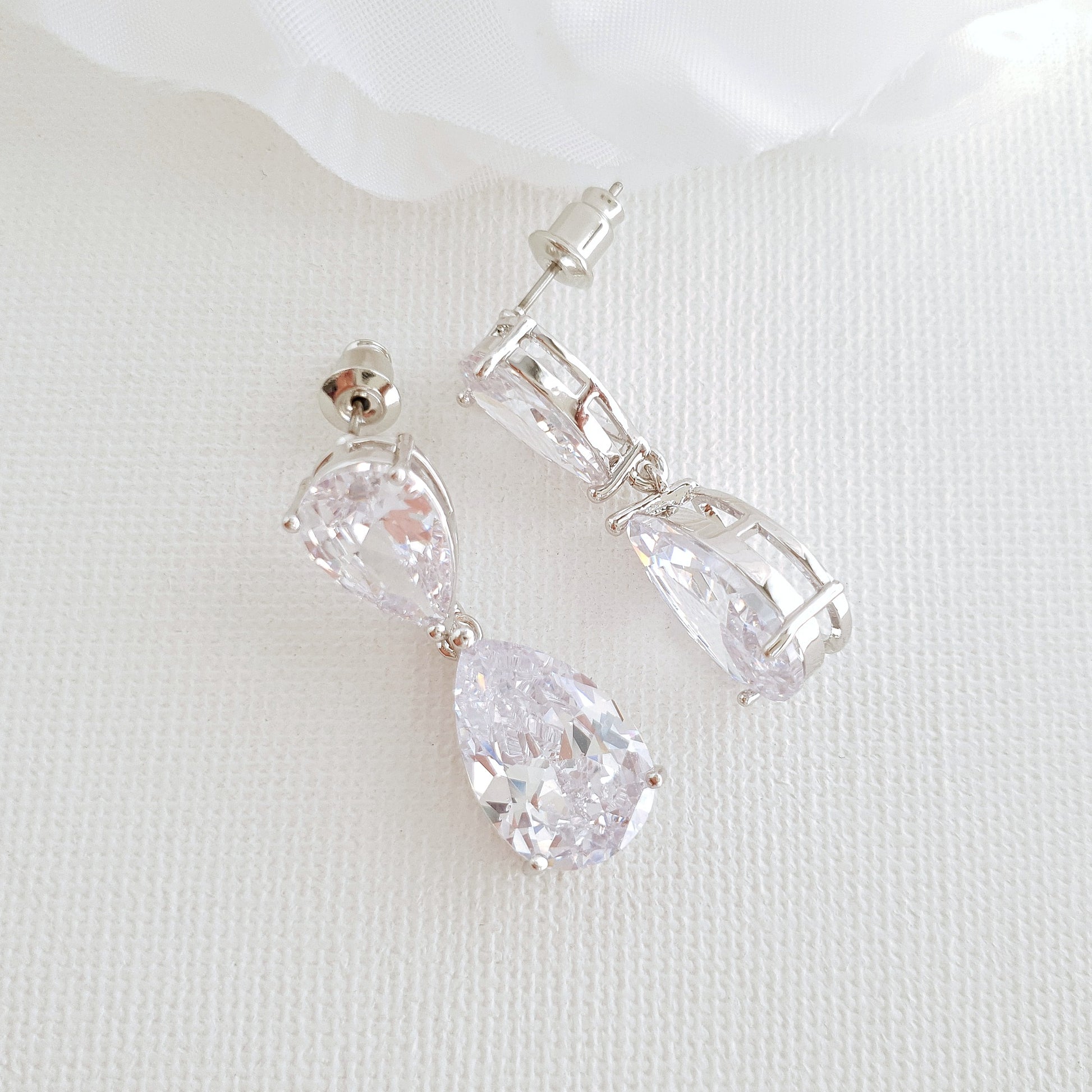Ear post Diamante Earrings for Brides and bridesmaids with pierced ears- Poetry Designs