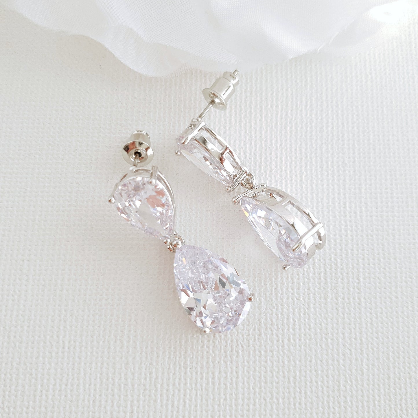 Bijoux de mariée en cristal avec boucles d'oreilles Collier Set-Clara
