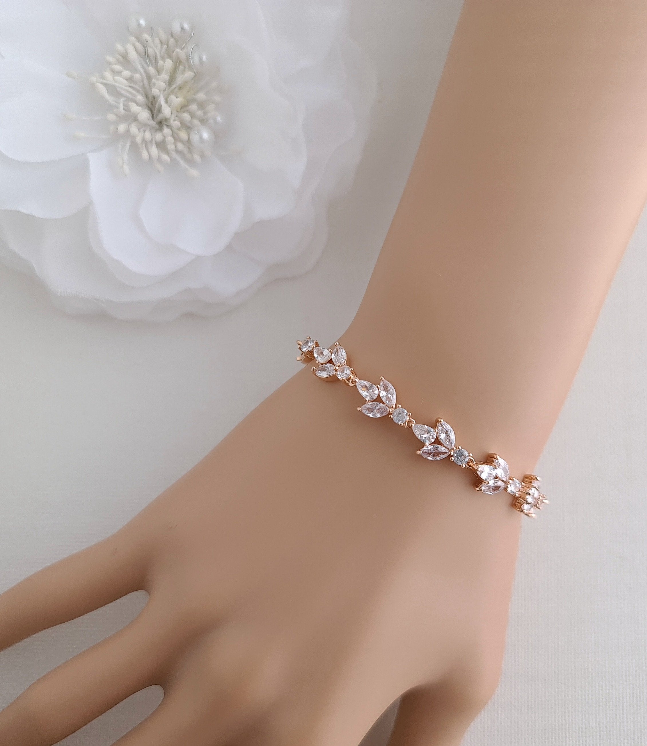 Sterling Silver Swarovski Crystal Bride/Wedding Finger Bracelet/Hand Chain  | eBay