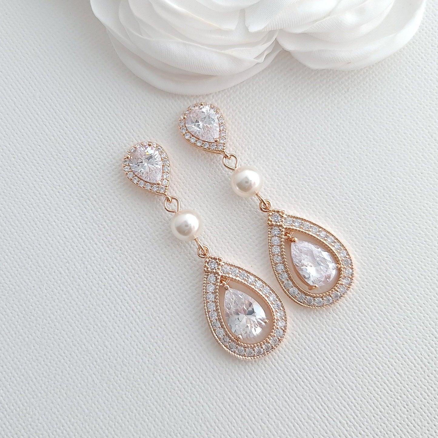 Bridal Necklace and Earring Set-Sarah - PoetryDesigns