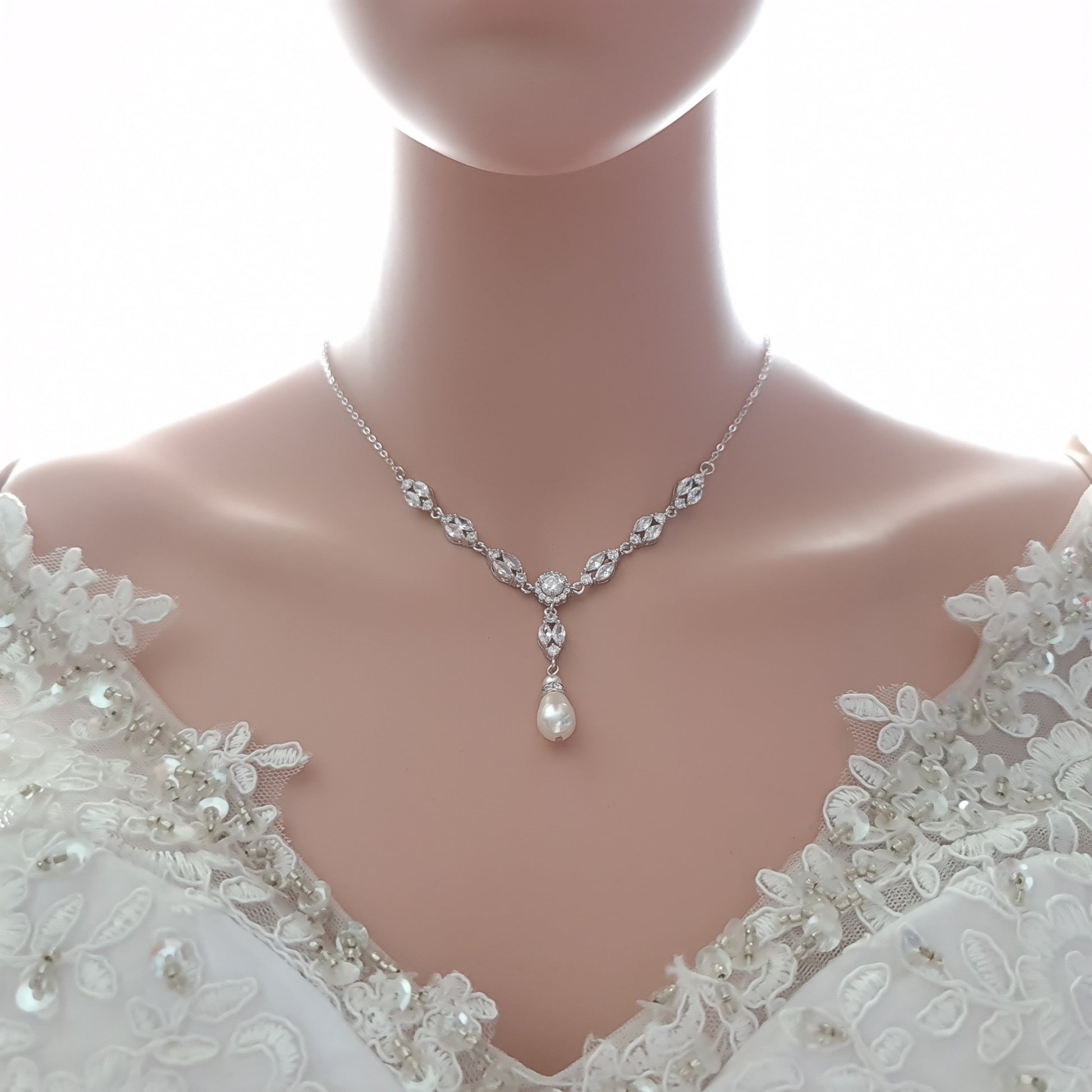 Necklace For Backless&Strapless Wedding Dress in Silver,Gold,Rose Gold PoetryDesigns Necklace For Backless&Strapless Wedding Dress in Silver,Gold,Rose Gold PoetryDesigns