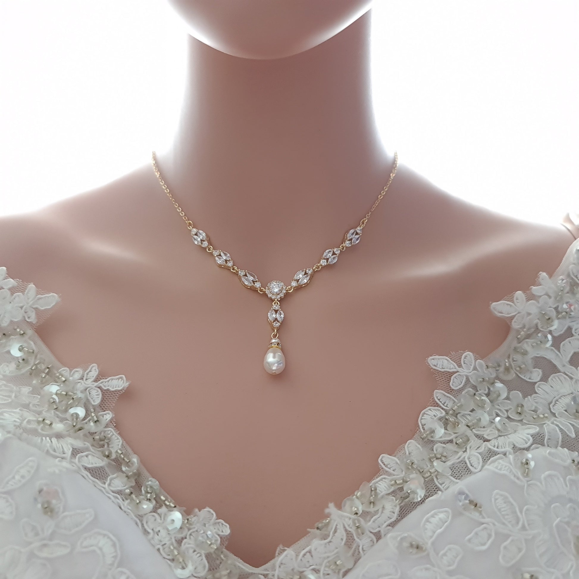 Necklace For Backless&Strapless Wedding Dress in Silver,Gold,Rose Gold PoetryDesigns Necklace For Backless&Strapless Wedding Dress in Silver,Gold,Rose Gold PoetryDesigns