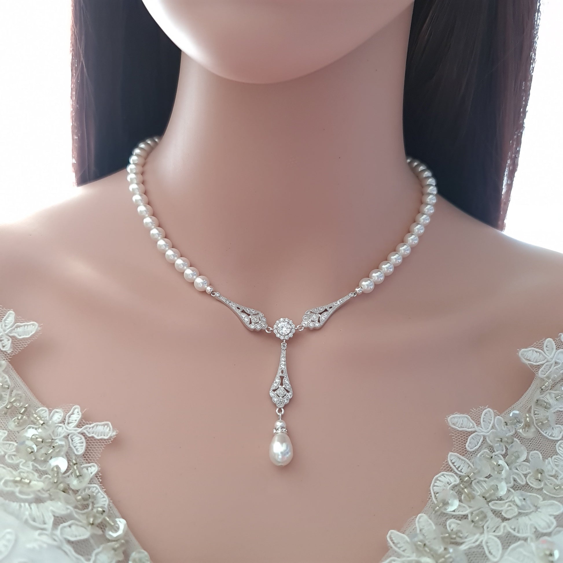 Pearl Backdrop Necklace for Low Back,Backless,Off Shoulder Wedding Dress – PoetryDesigns Pearl Backdrop Necklace for Low Back,Backless,Off Shoulder Wedding Dress – PoetryDesigns