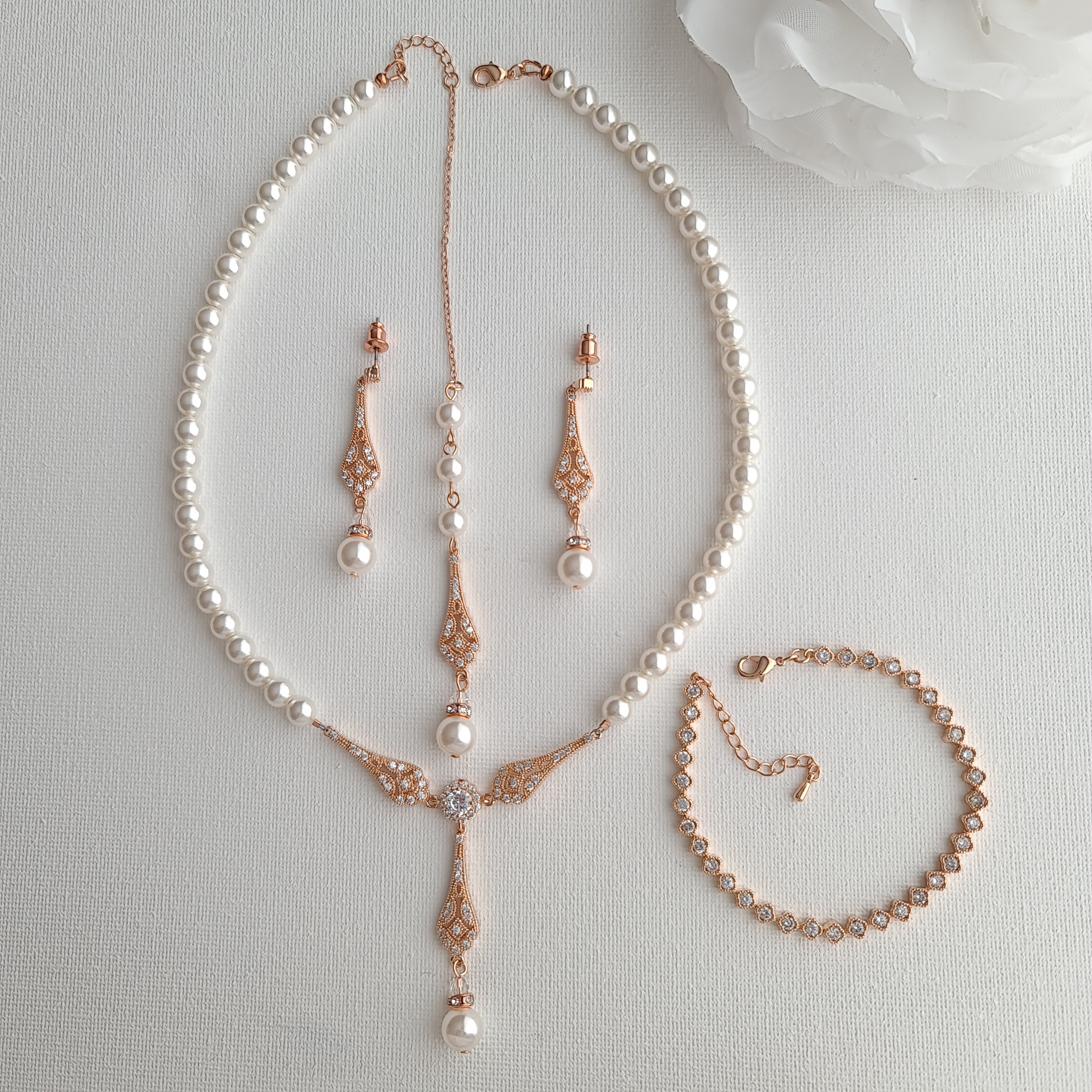 925 Silver Pearl Pendant Crystal Necklace Choker Women Wedding Jewelry  Gifts | eBay
