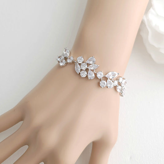 Zirconia Wedding Bracelet for Brides-Nicole