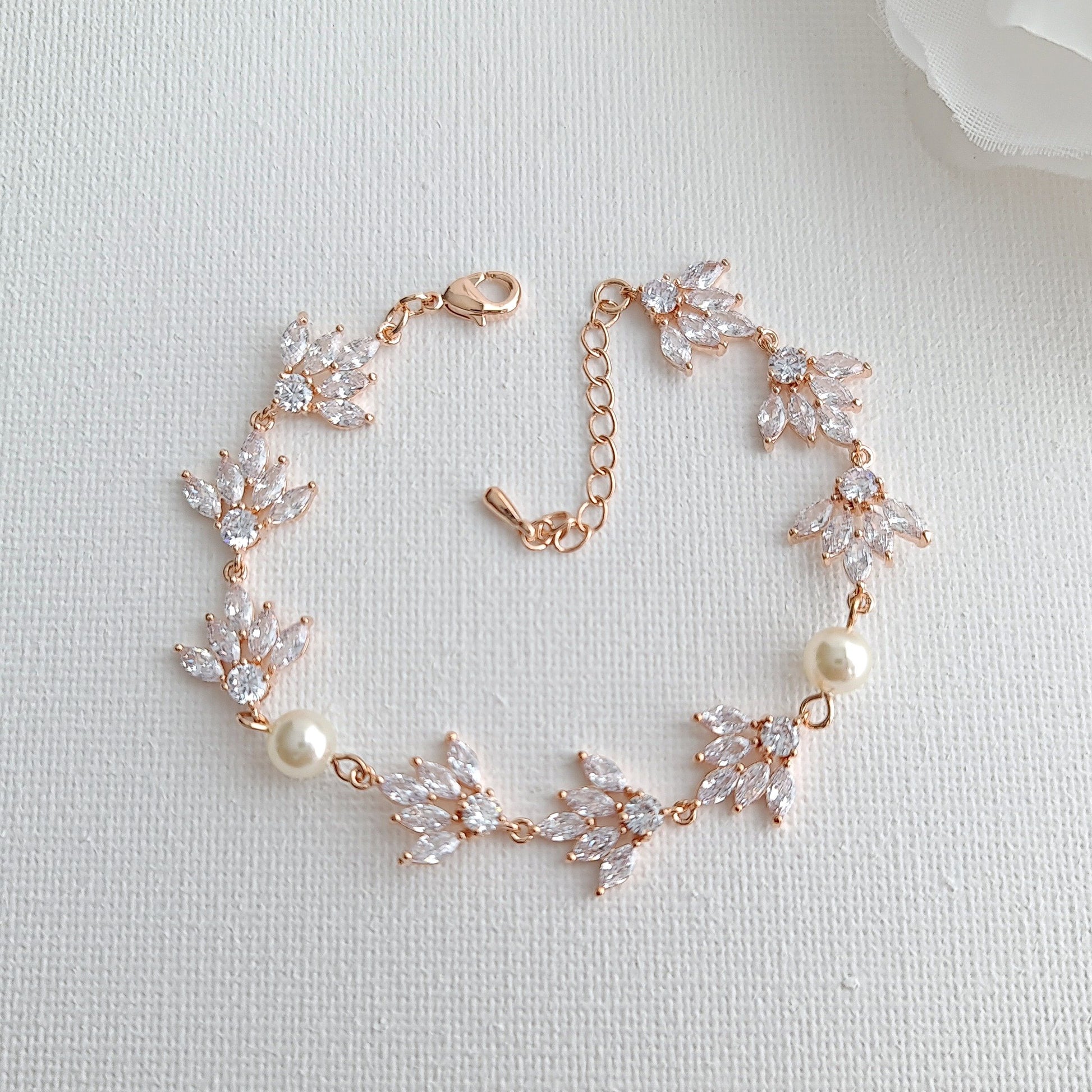 rose gold bracelet for the wedding jewelry set- Poetry Designs