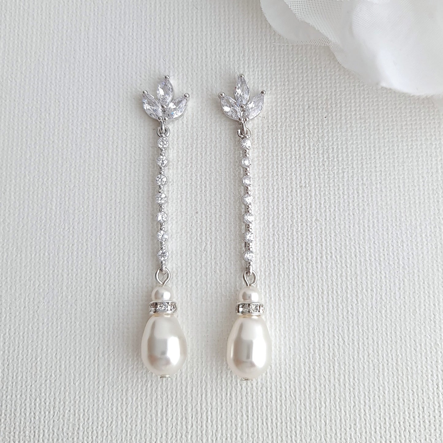 Boucles d'Oreilles Pendantes Perles Fines en Argent-Jodi