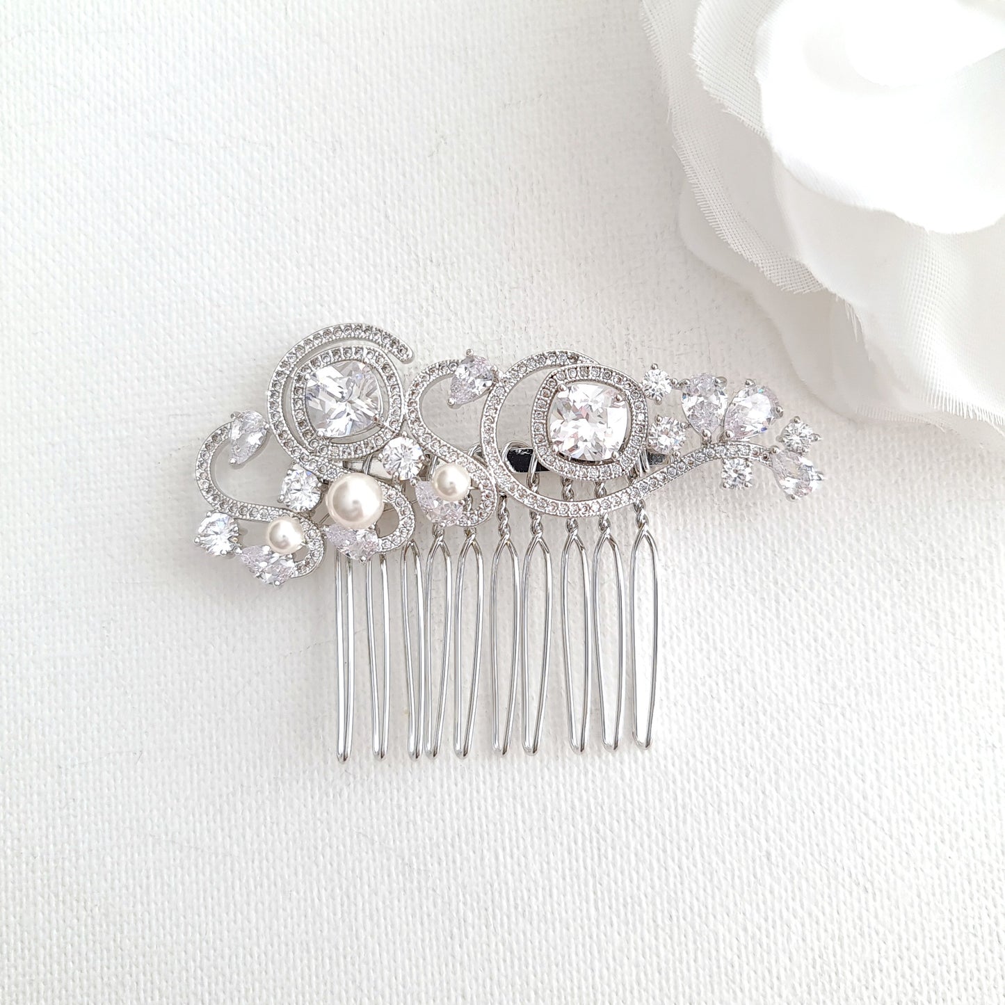 Small Bridal Hair Comb for Veil-Casey