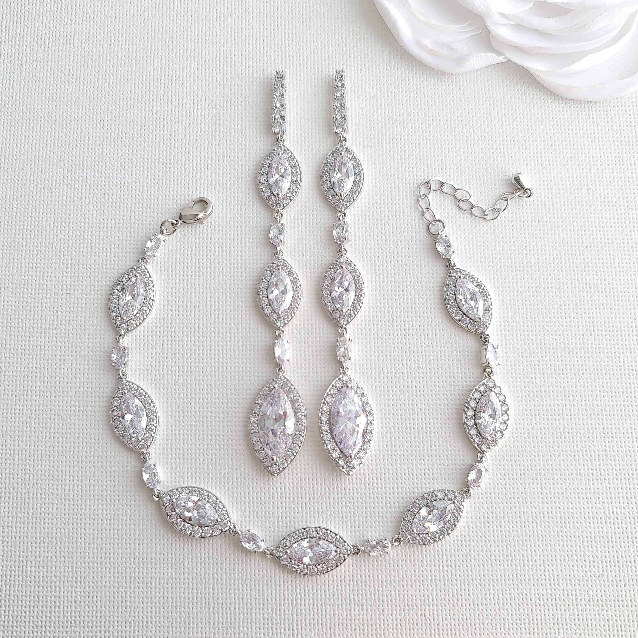 Long silver earrings 2024 for prom