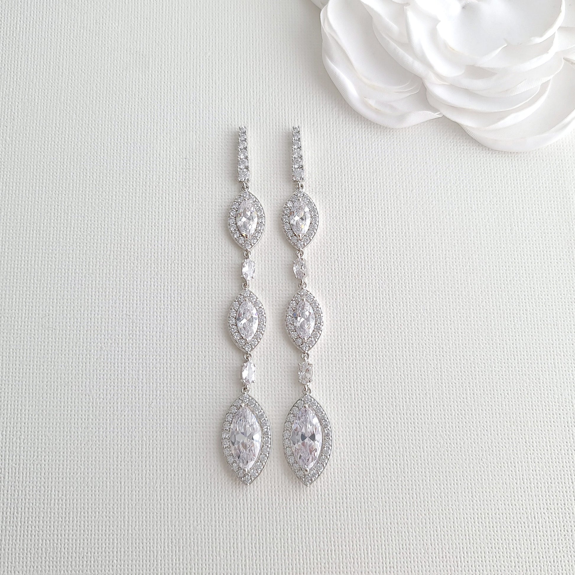 Extra Long Earrings for Weddings Prom Formal, Length