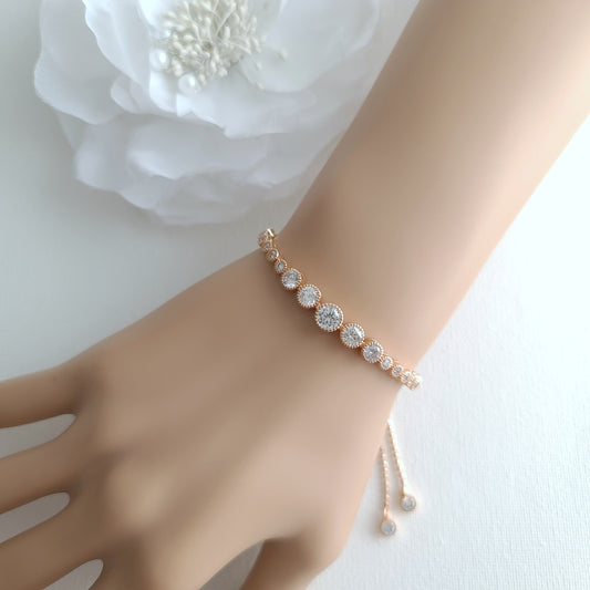 Bracelet rond en cristal d'or rose - Zara
