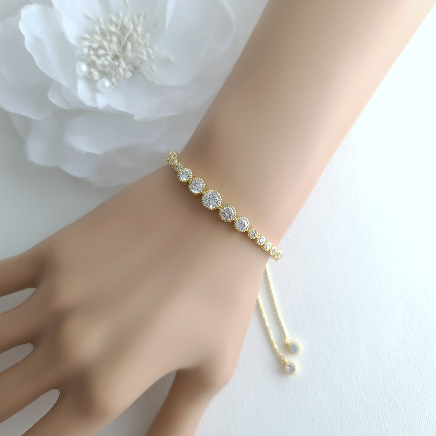 Round Crystal Rose Gold Bracelet-Zara
