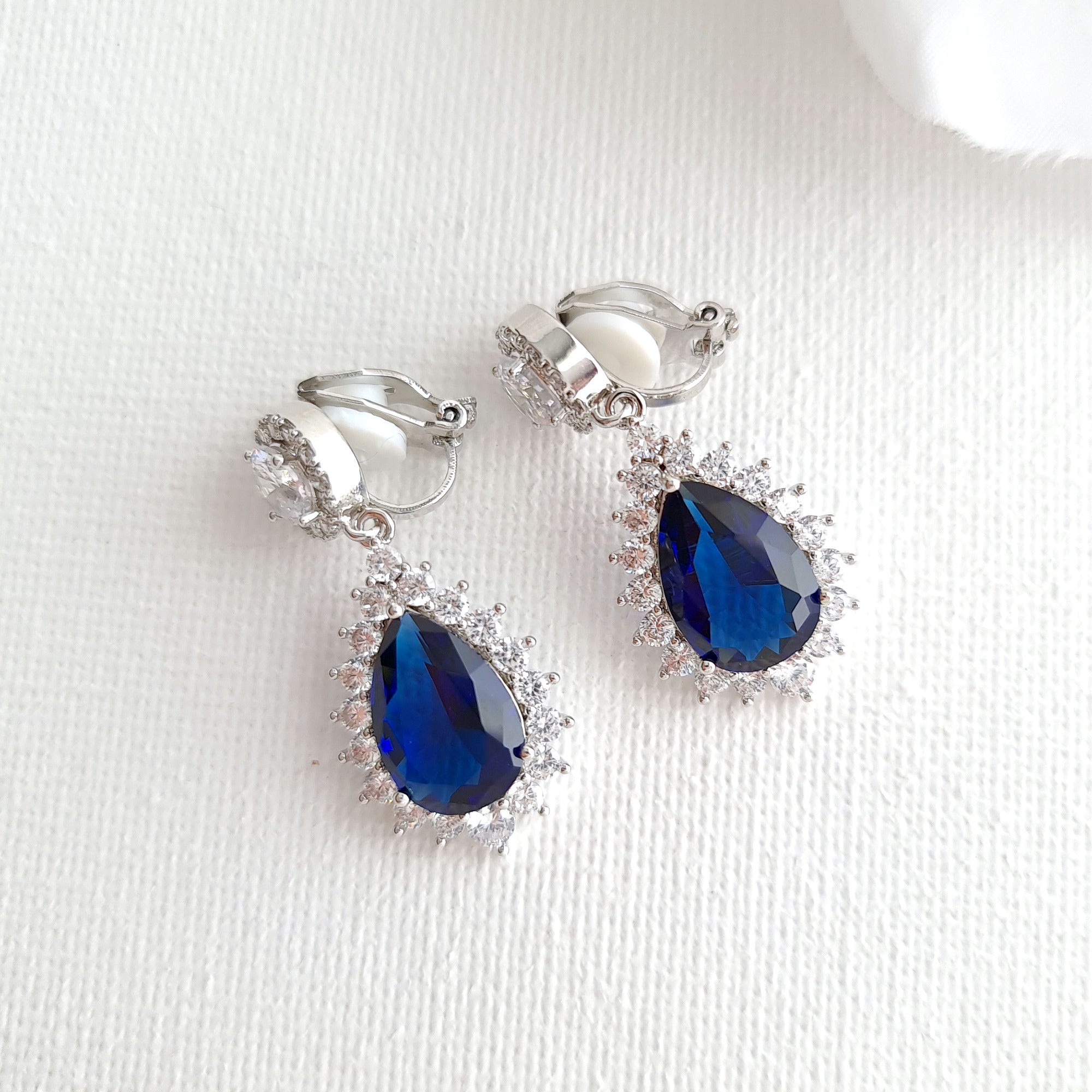 Blue sapphire store clip on earrings