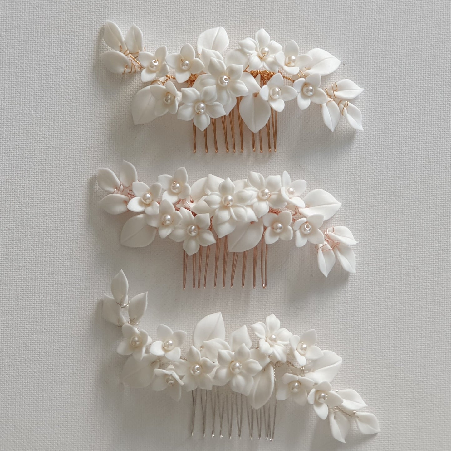 Peigne à cheveux fleur de mariée pour mariage - Gouttes de neige