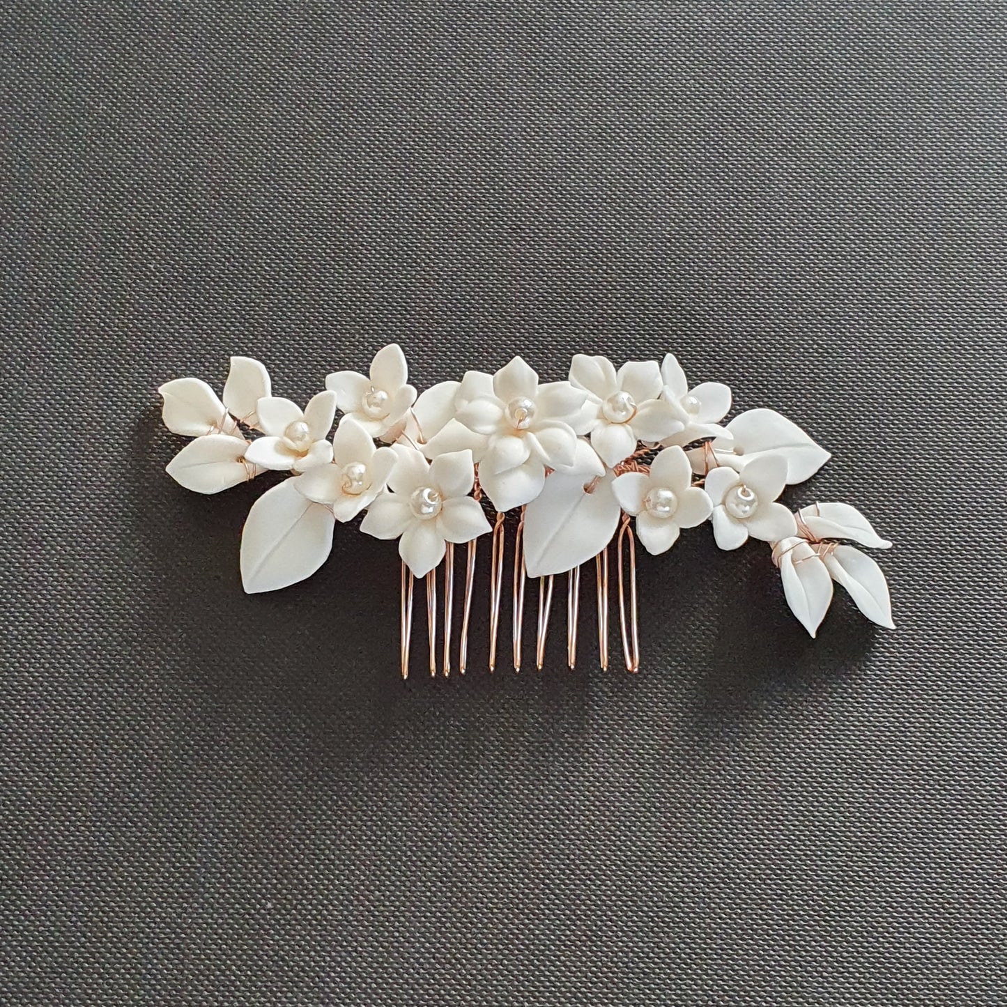 Bridal Flower Hair Comb for Wedding- Snow Drops