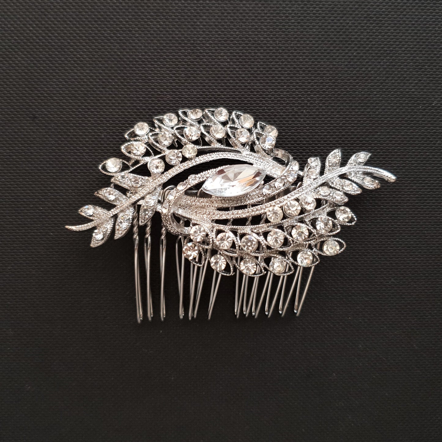 Peacock Hair comb for Brides-Paonne